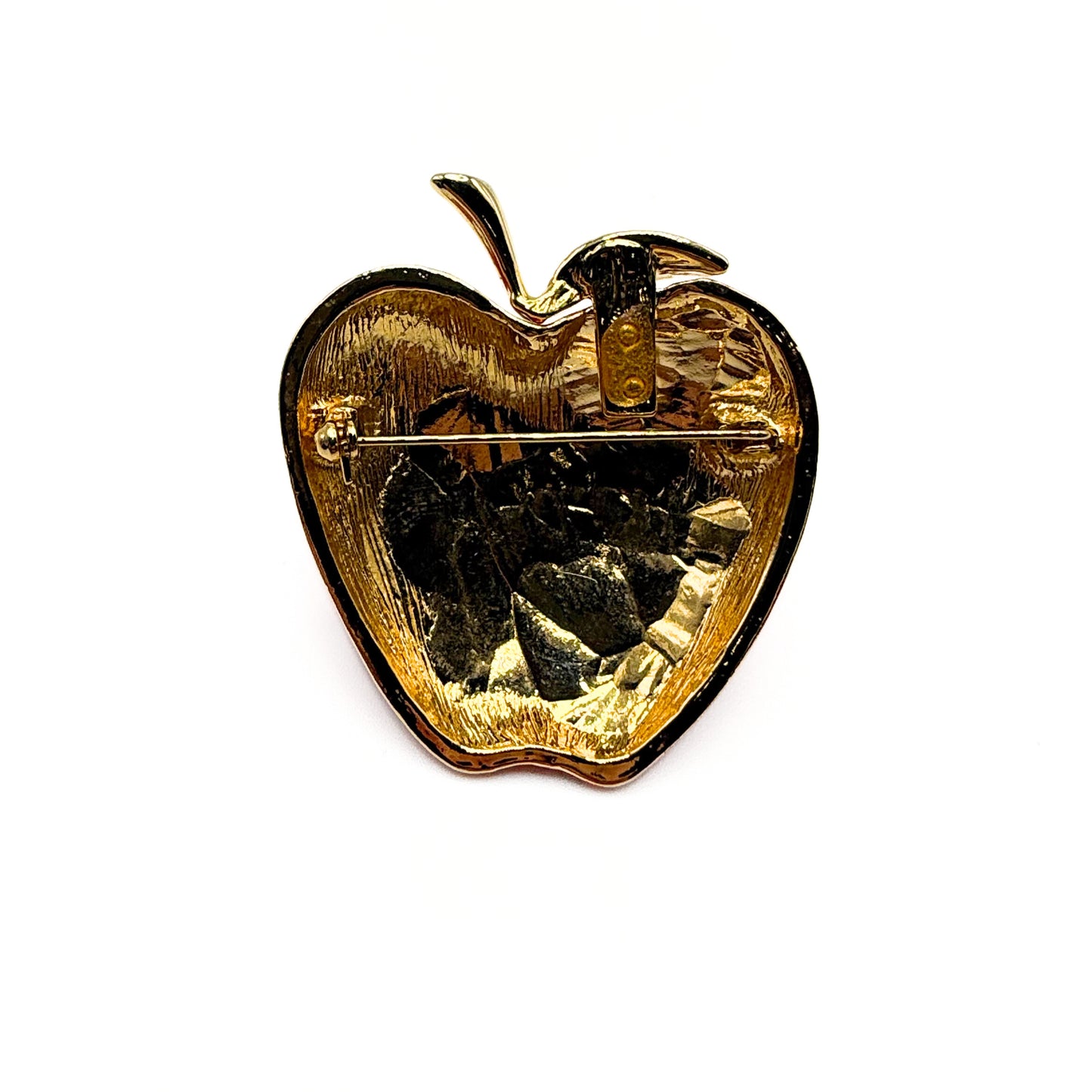 Vintage Red Enamel Apple Brooch (Large)