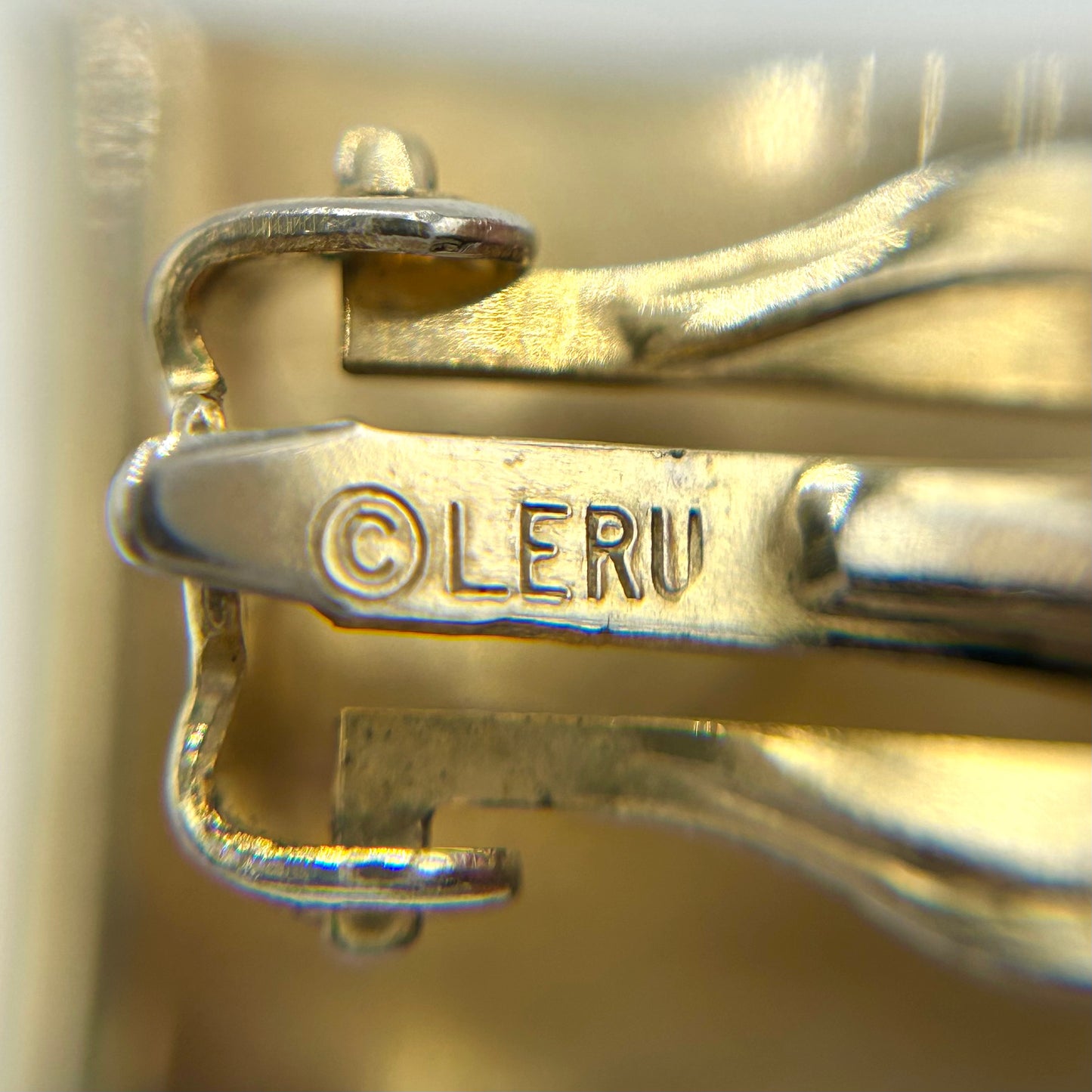 Vintage Leru Green and Pearls Earrings