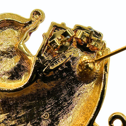 Vintage Avon Santa Sleigh Brooch & Earrings