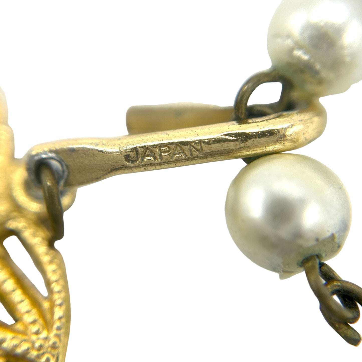 Vintage Japan Pearl and AB Crystal Demi Parure