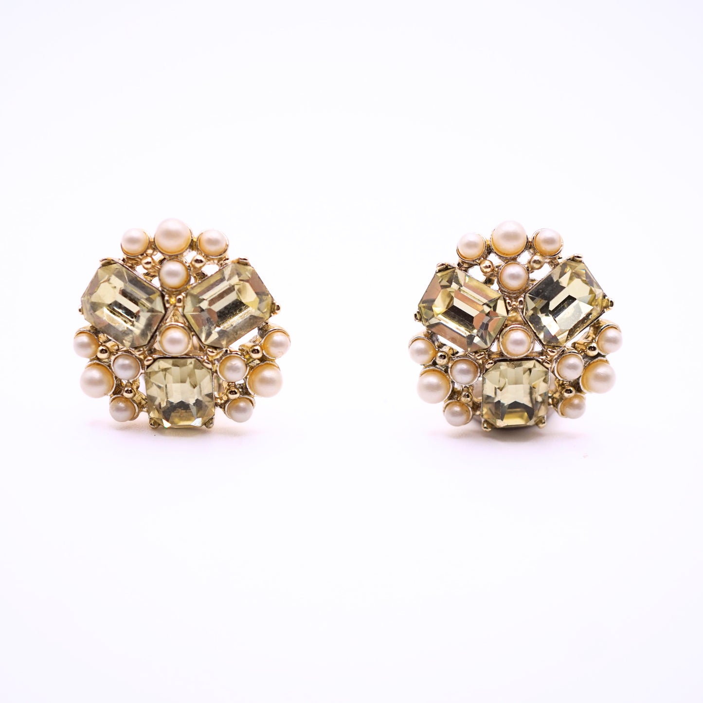 Vintage Charel Citrine Rhinestone Parure