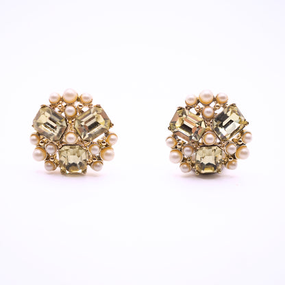 Vintage Charel Citrine Rhinestone Parure