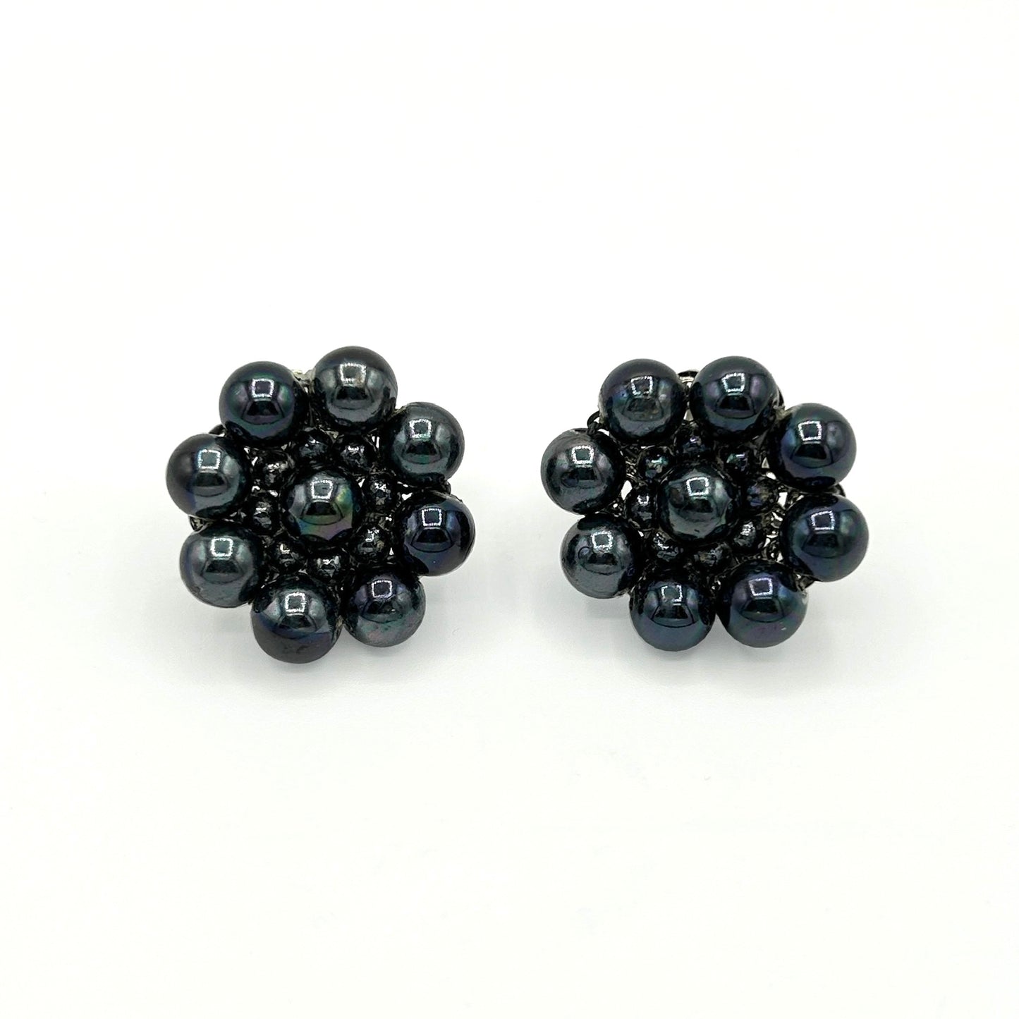 Vintage Japan Black Pearls Demi Parure