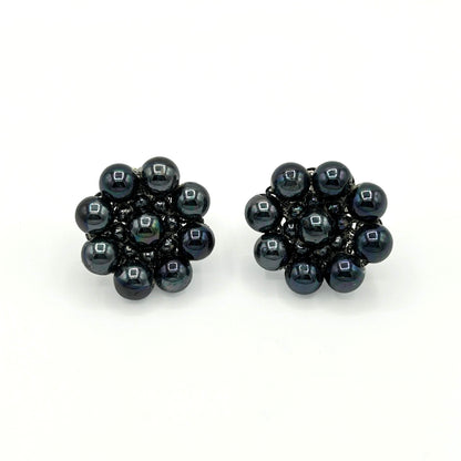 Vintage Japan Black Pearls Demi Parure