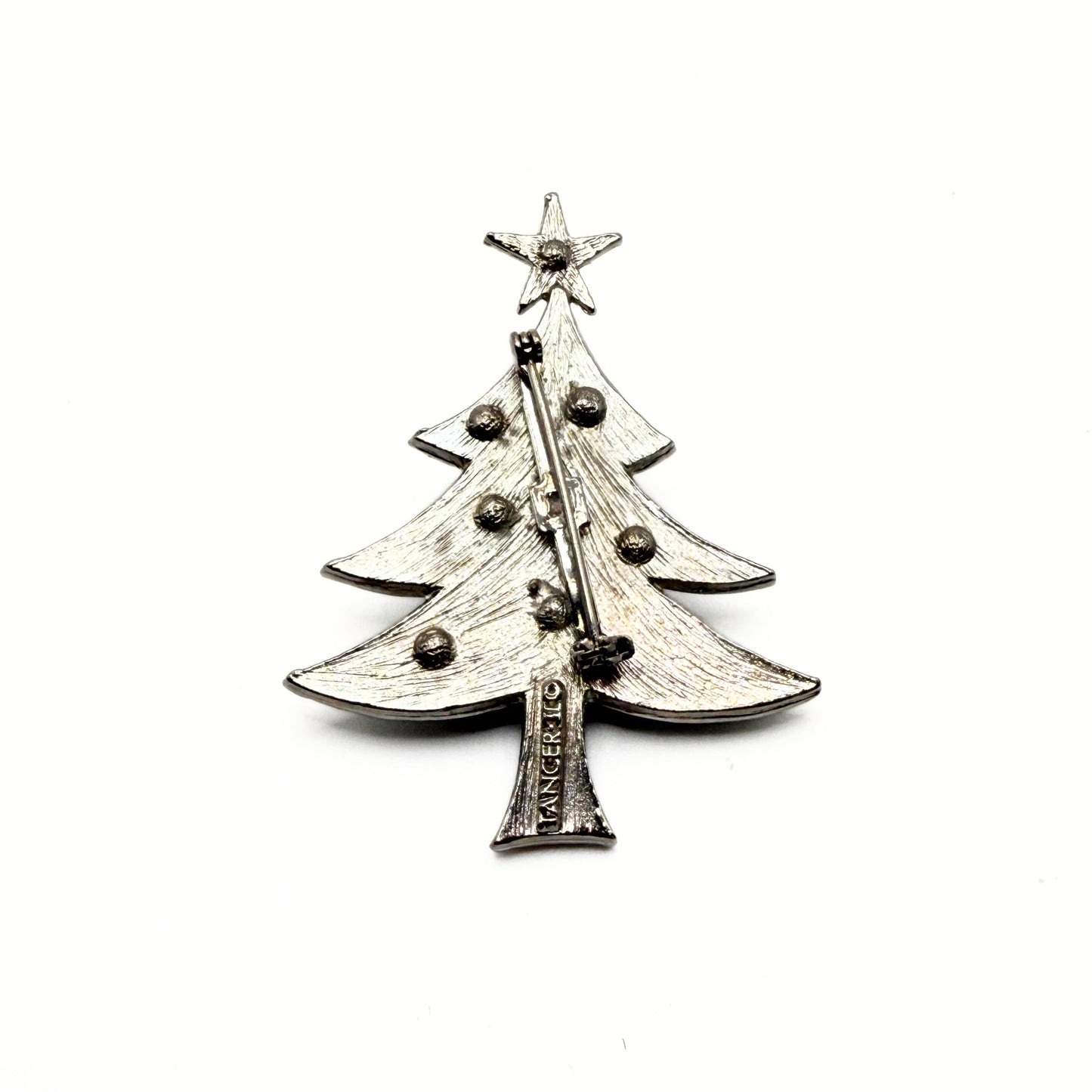 Vintage Tancer II Green Enamel Christmas Tree Brooch