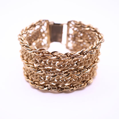 Vintage Signed Bergere Chunky Gold Toned Chain Parure