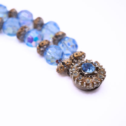 Vintage Signed Bergere Blue Swarovski Crystal Parure