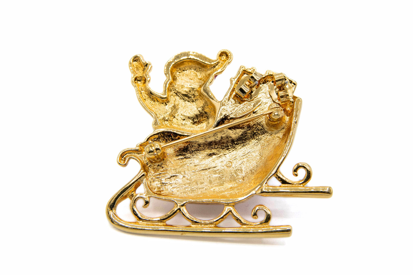 Vintage Avon Santa Sleigh Brooch & Earrings