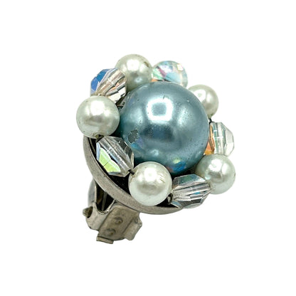 Vintage Japan Blue Ombre Pearls Demi Parure