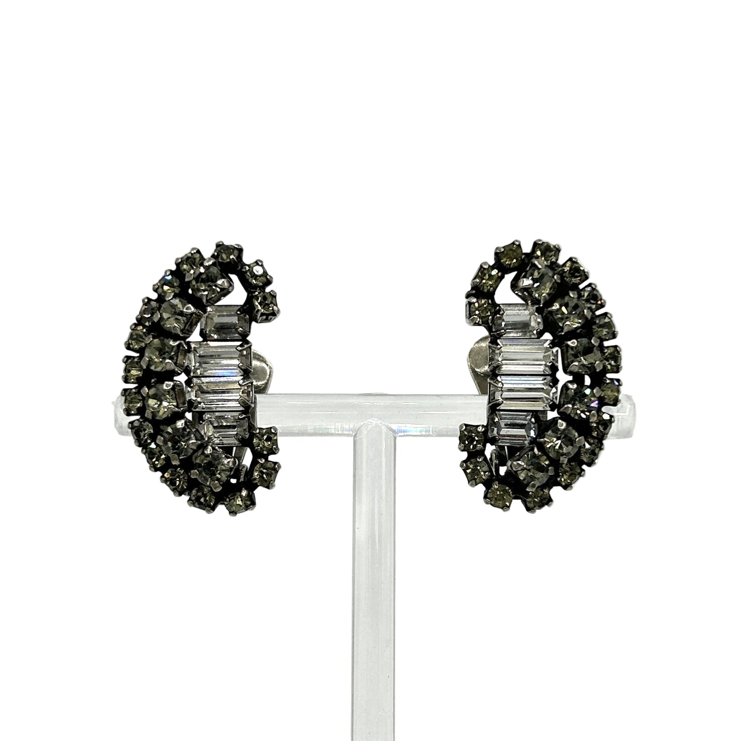 Vintage Kramer Black Rhinestone Demi Parure