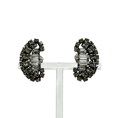 Vintage Kramer Black Rhinestone Demi Parure