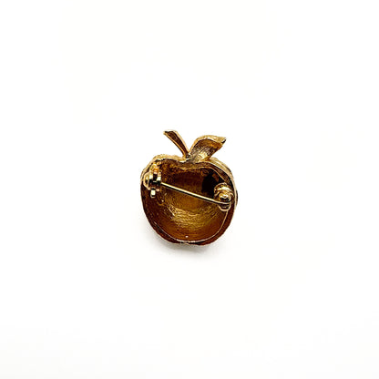 Vintage Napier Apple Brooch – Gold-Tone Pin