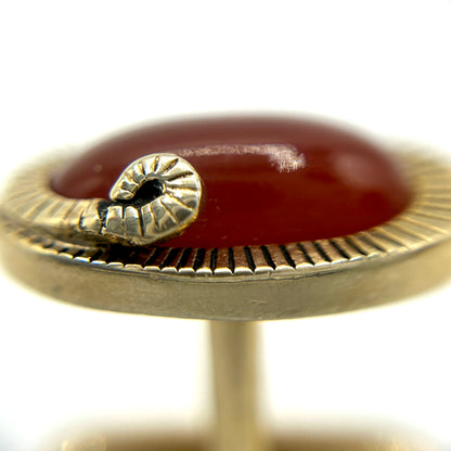 Vintage Swank Orange & Gold Oval Cufflinks