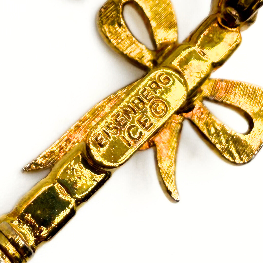 Vintage Eisenberg Ice Candy Cane Brooch