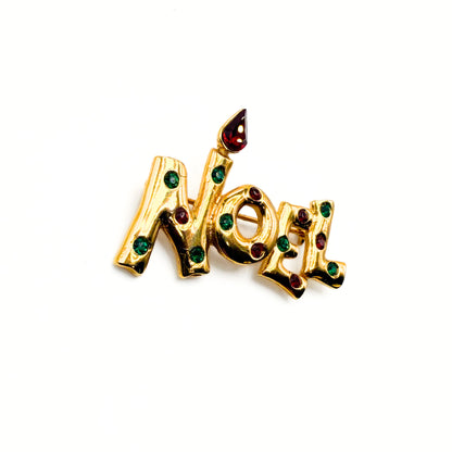 Vintage Eisenberg Ice “NOEL” Christmas Brooch