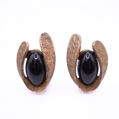 Vintage Signed Charel Gold & Black Lucite Parure