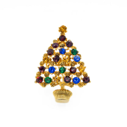 Vintage Eisenberg Ice Rhinestone Christmas Tree Brooch