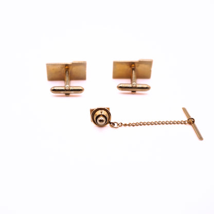 Vintage Gold-Tone Swank Cufflinks & Tie Tack