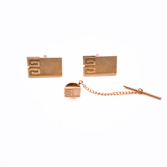 Vintage Gold-Tone Swank Cufflinks & Tie Tack