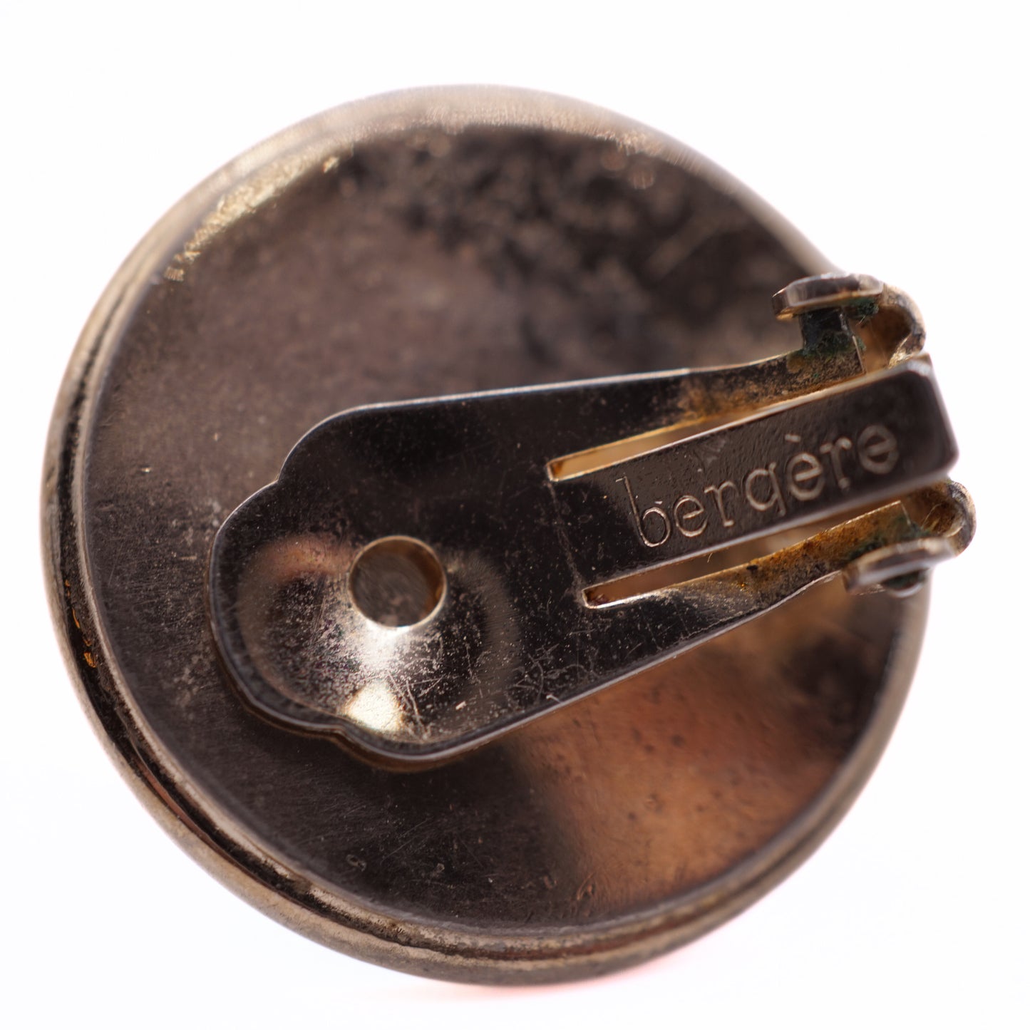 Vintage Signed Bergere Aqua Blue Glass Facet Parure