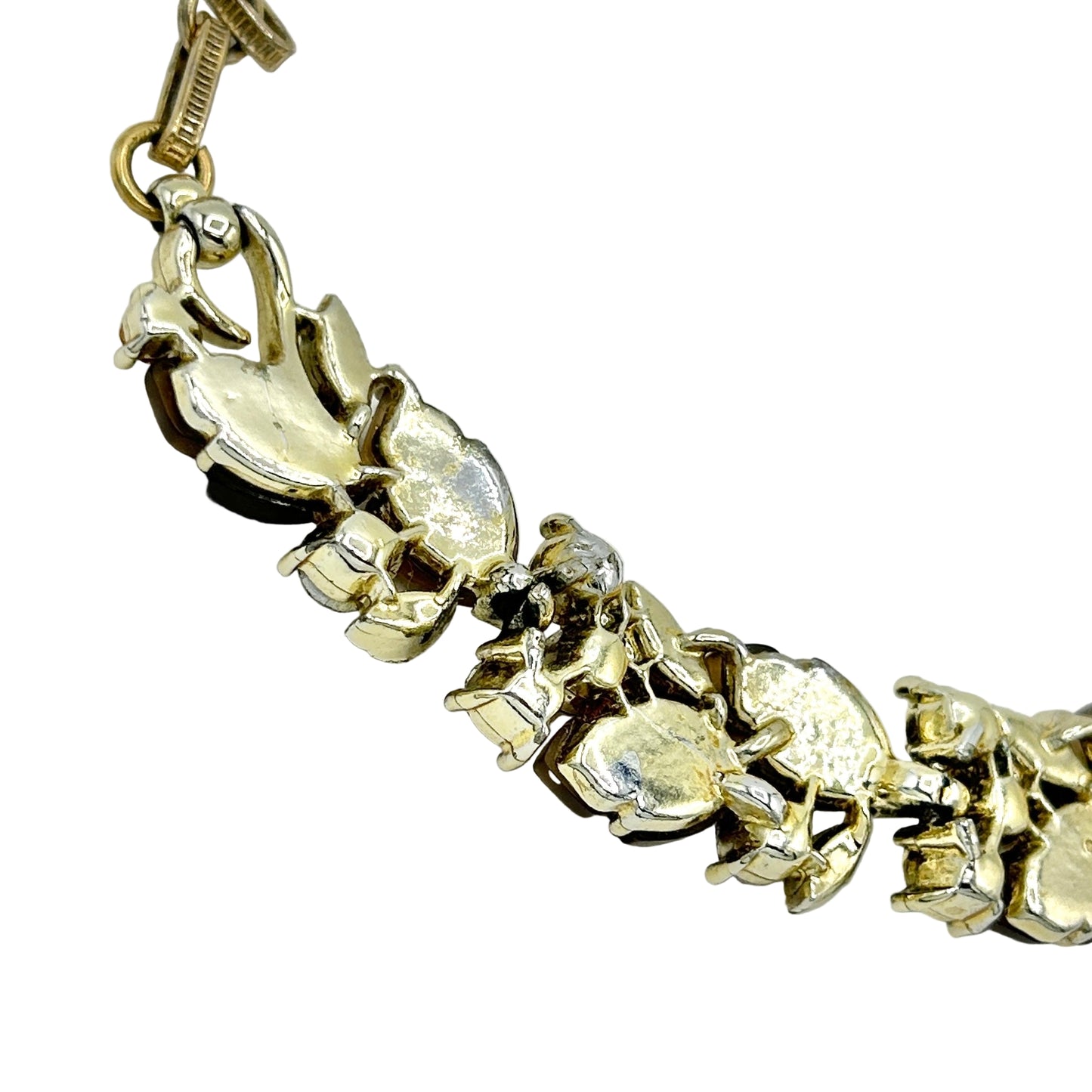 Vintage Lisner Brown Leaves Demi Parure