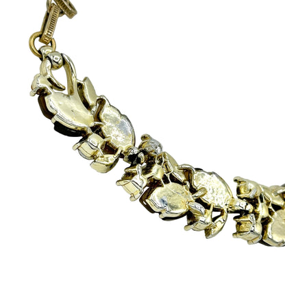 Vintage Lisner Brown Leaves Demi Parure