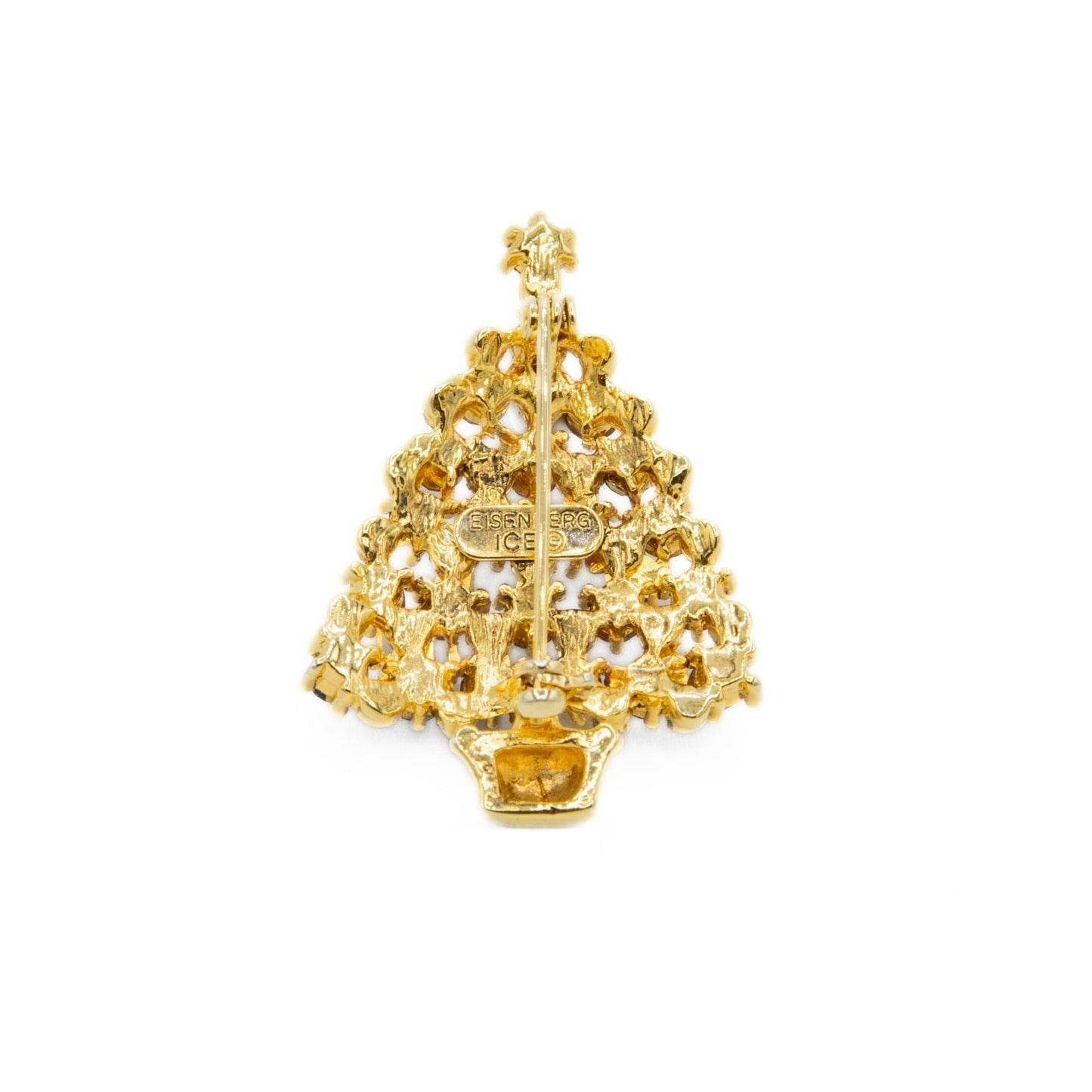 Vintage Eisenberg Ice Rhinestone Christmas Tree Brooch