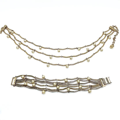 Vintage Leru Pearl and Gold Demi Parure