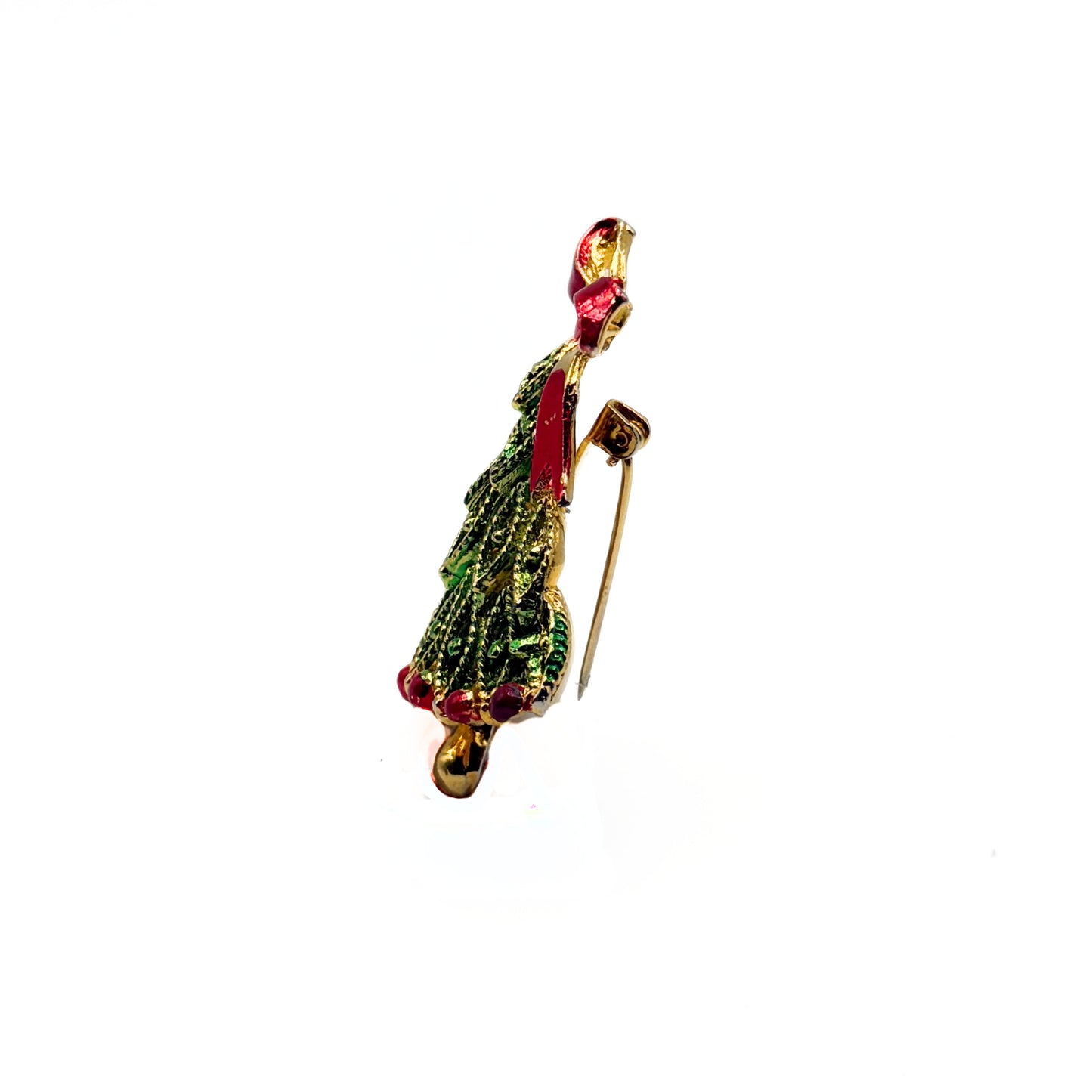 Vintage Enamel Christmas Bell Brooch