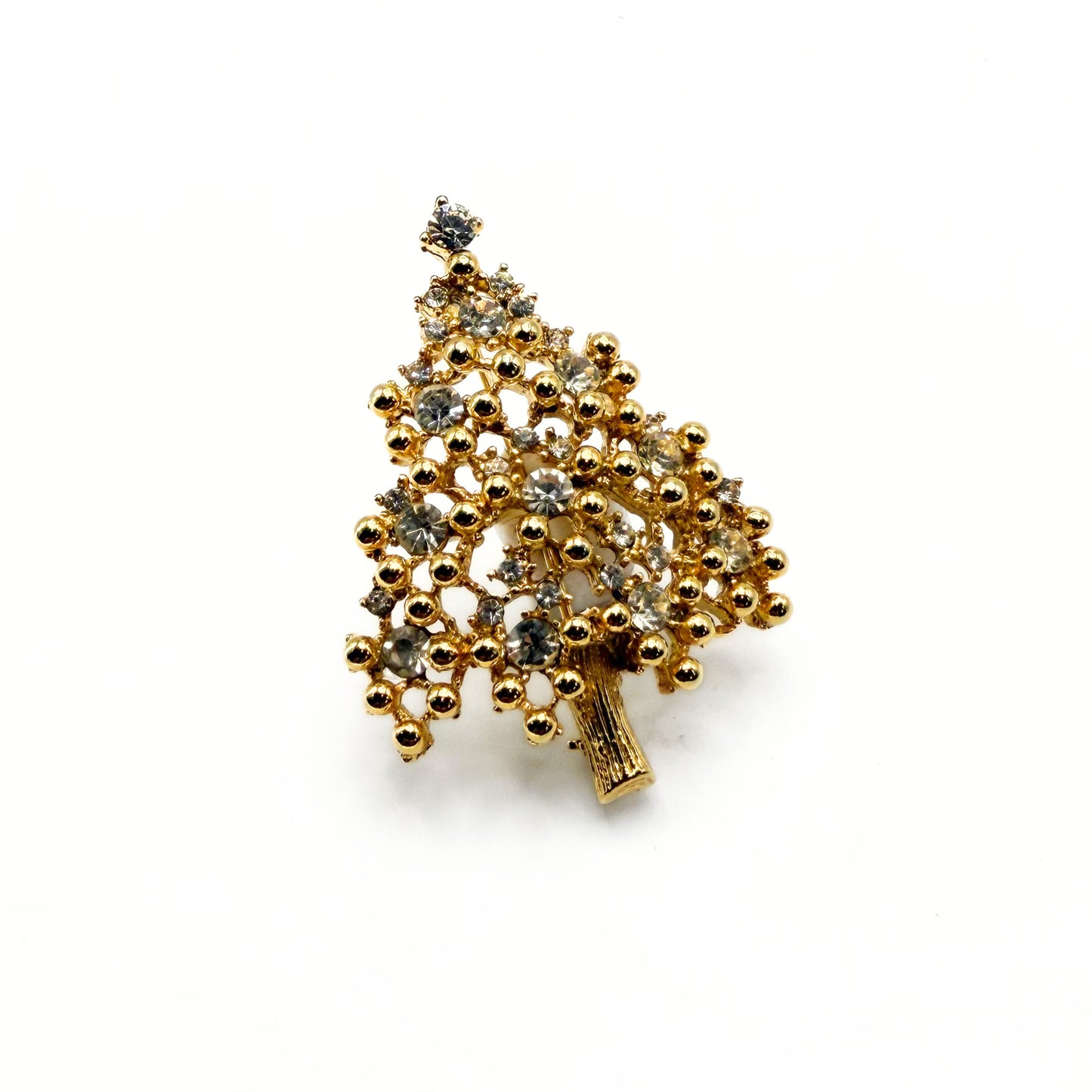 Vintage Eisenberg Ice Clear Rhinestone Christmas Tree Brooch
