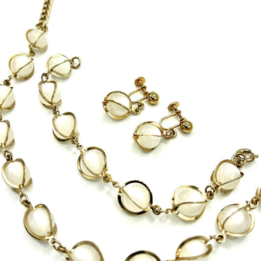 Vintage Coro Moonstone Full Parure