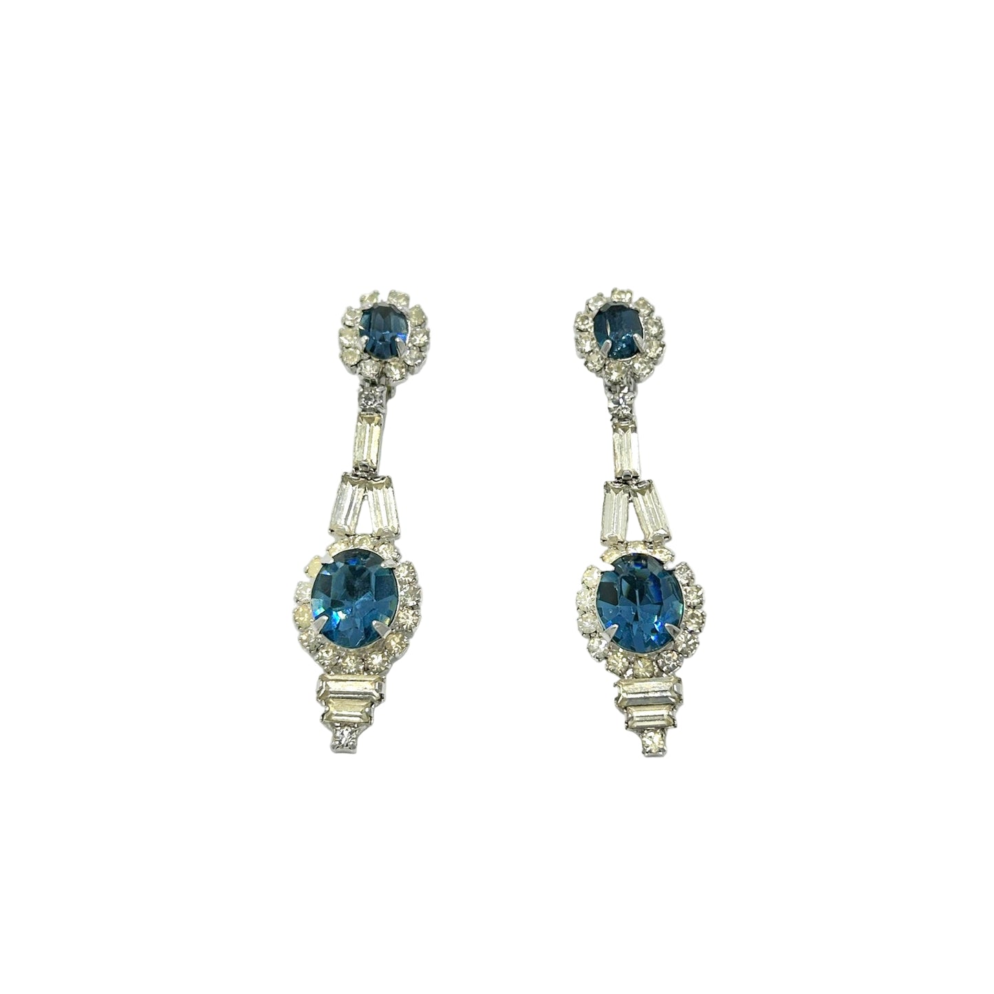 Vintage Kramer Sapphire Blue Rhinestone Demi Parure