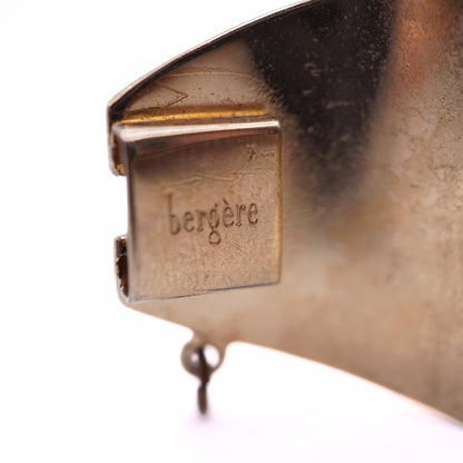 Vintage Signed Bergere Aqua Blue Glass Facet Parure