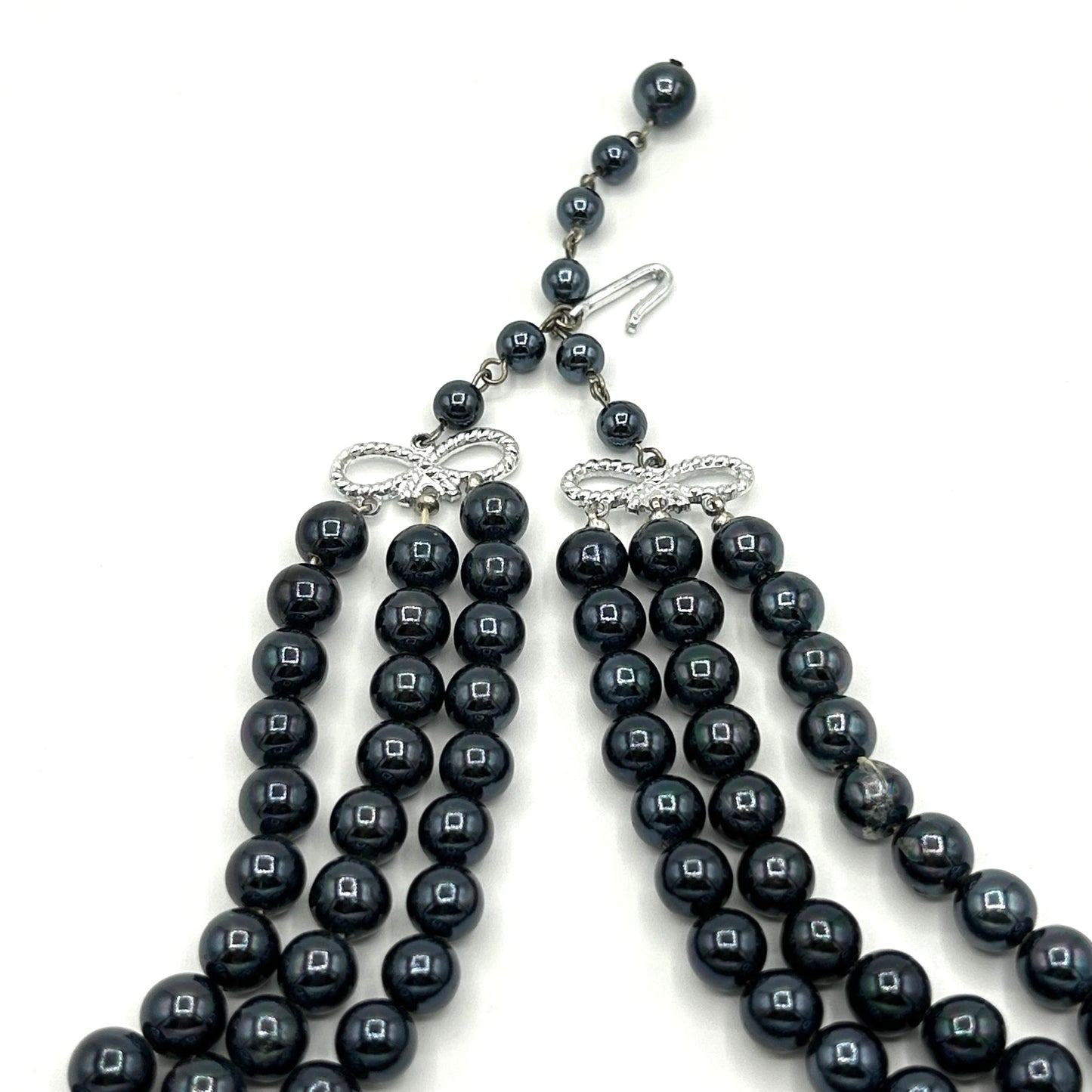 Vintage Japan Black Pearls Demi Parure