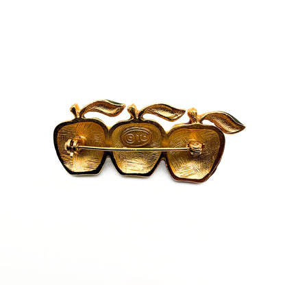 Vintage Tanya Creations Enameled Apple Brooch