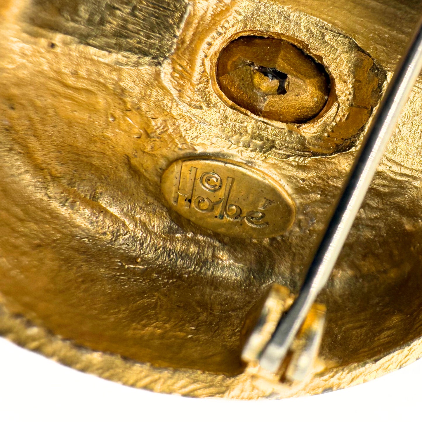 Vintage Hobe Rhinestone Apple Brooch