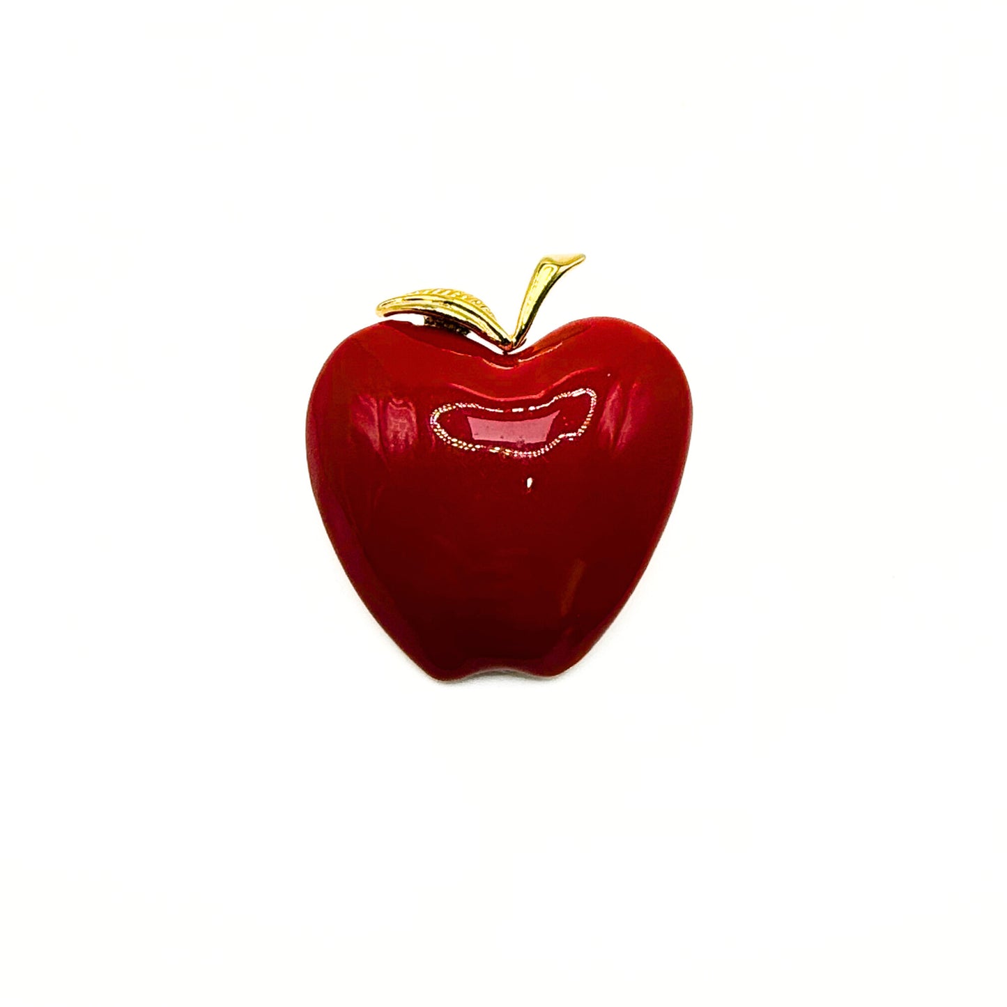 Vintage Red Enamel Apple Brooch (Large)