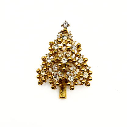 Vintage Eisenberg Ice Clear Rhinestone Christmas Tree Brooch