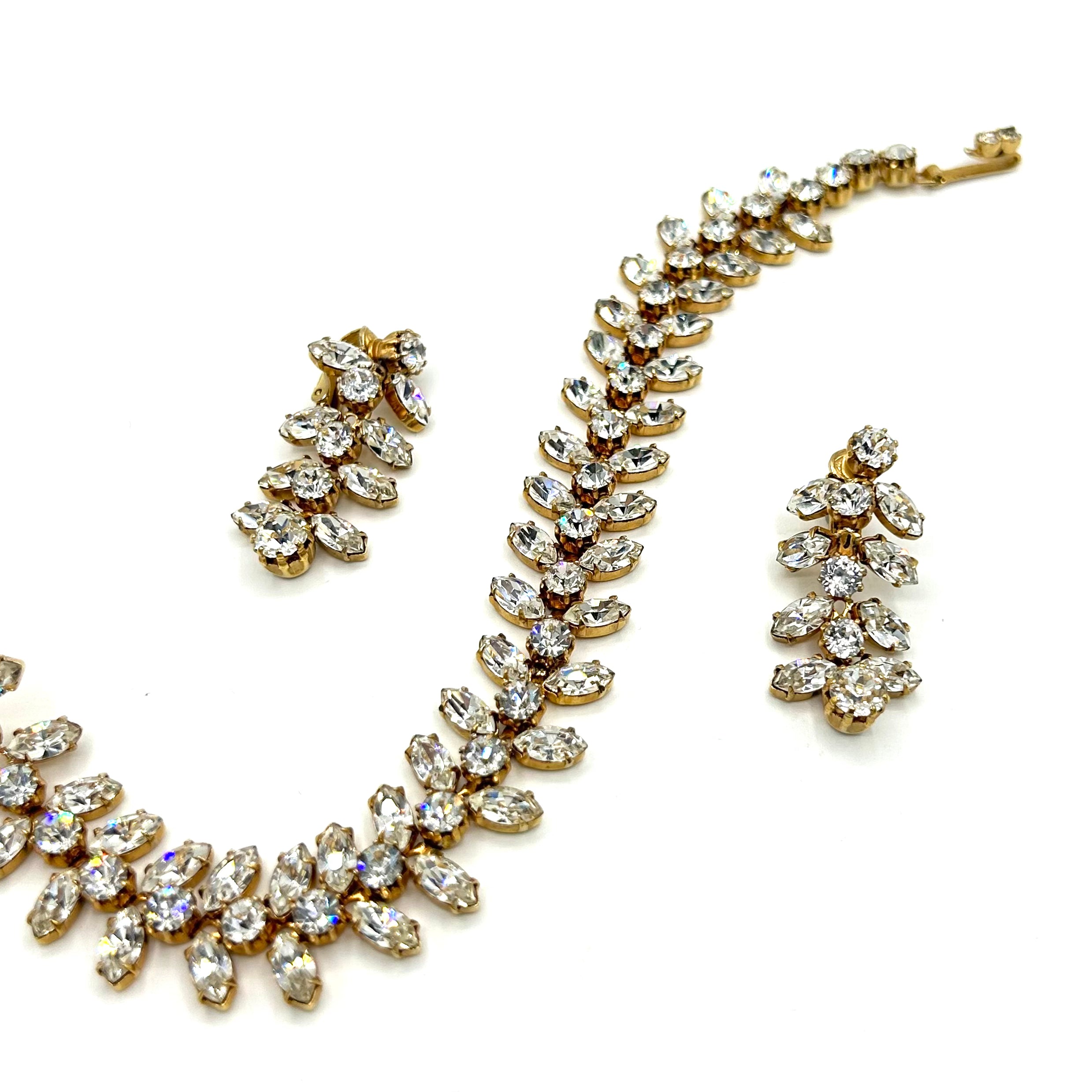 Vintage Kramer of New York Rhinestone Demi Parure – SomethingVintageJewelry