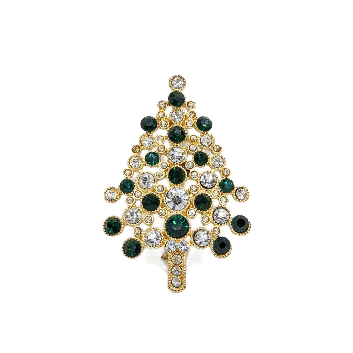 Vintage Monet Rhinestone Christmas Tree Brooch