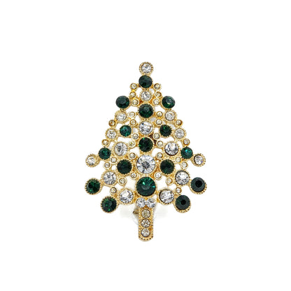 Vintage Monet Rhinestone Christmas Tree Brooch