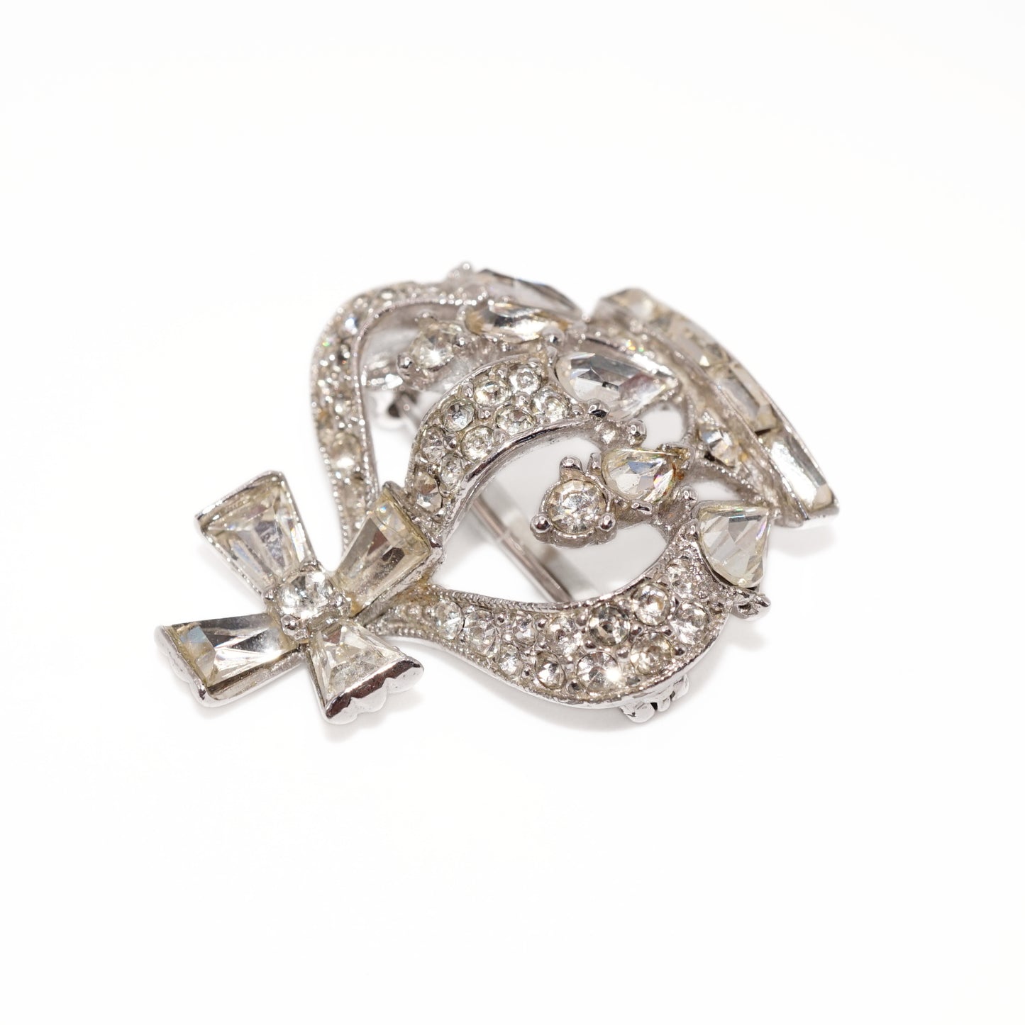 Vintage Bogoff Rhinestone Royal Crown Brooch