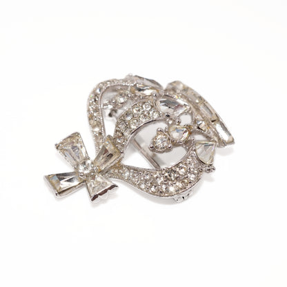 Vintage Bogoff Rhinestone Royal Crown Brooch