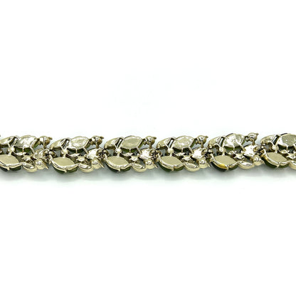 Vintage Lisner Green Leaf and Rhinestones Full Parure