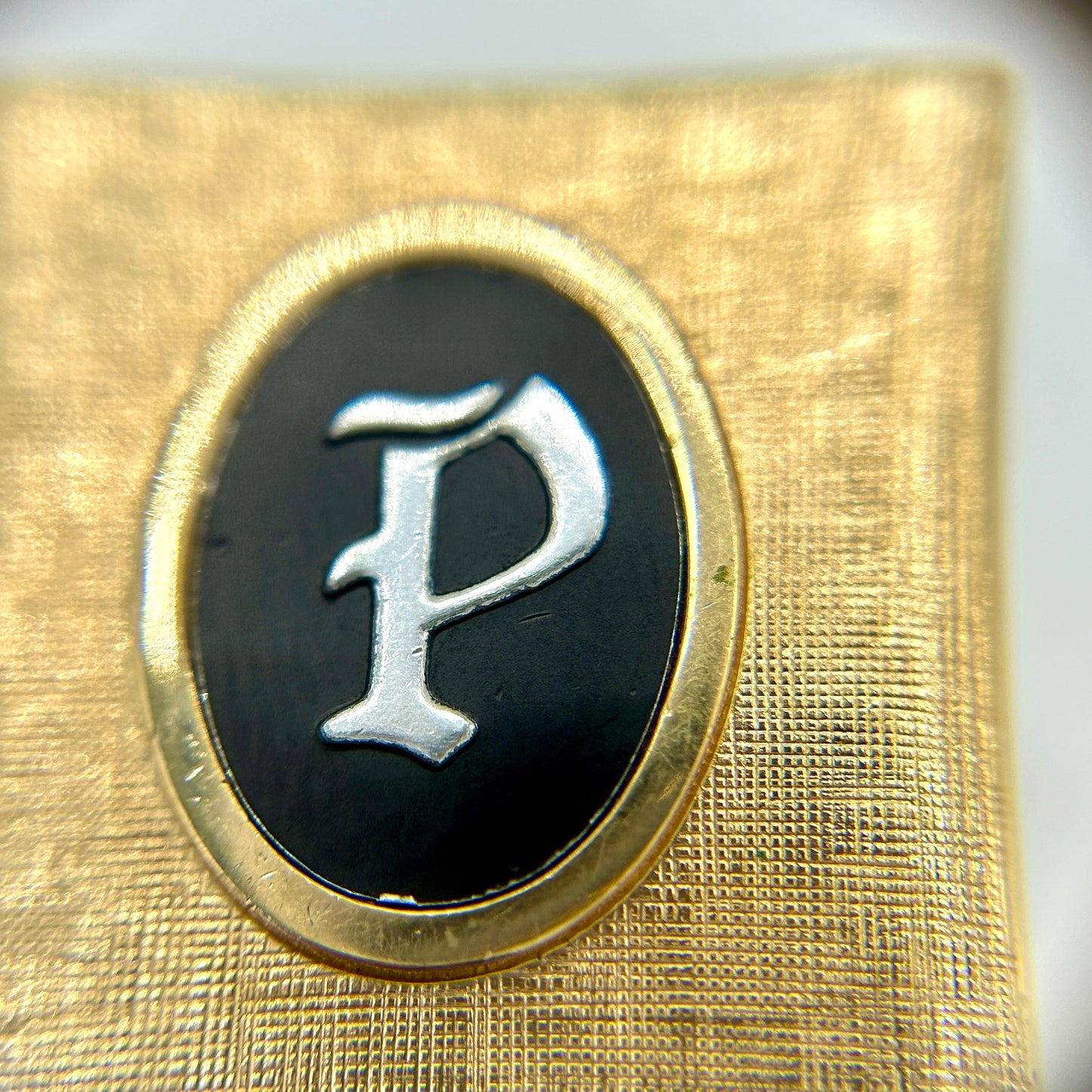 Vintage Swank "P" Gold Cufflinks
