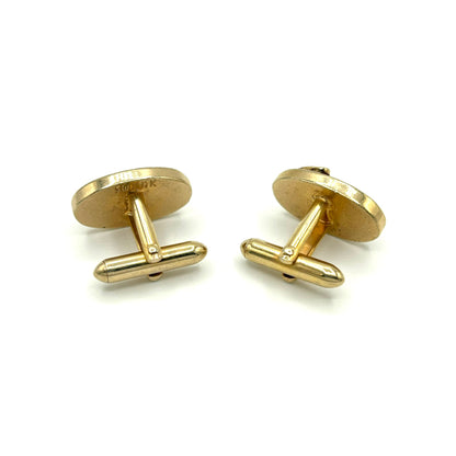Vintage Swank Orange & Gold Oval Cufflinks