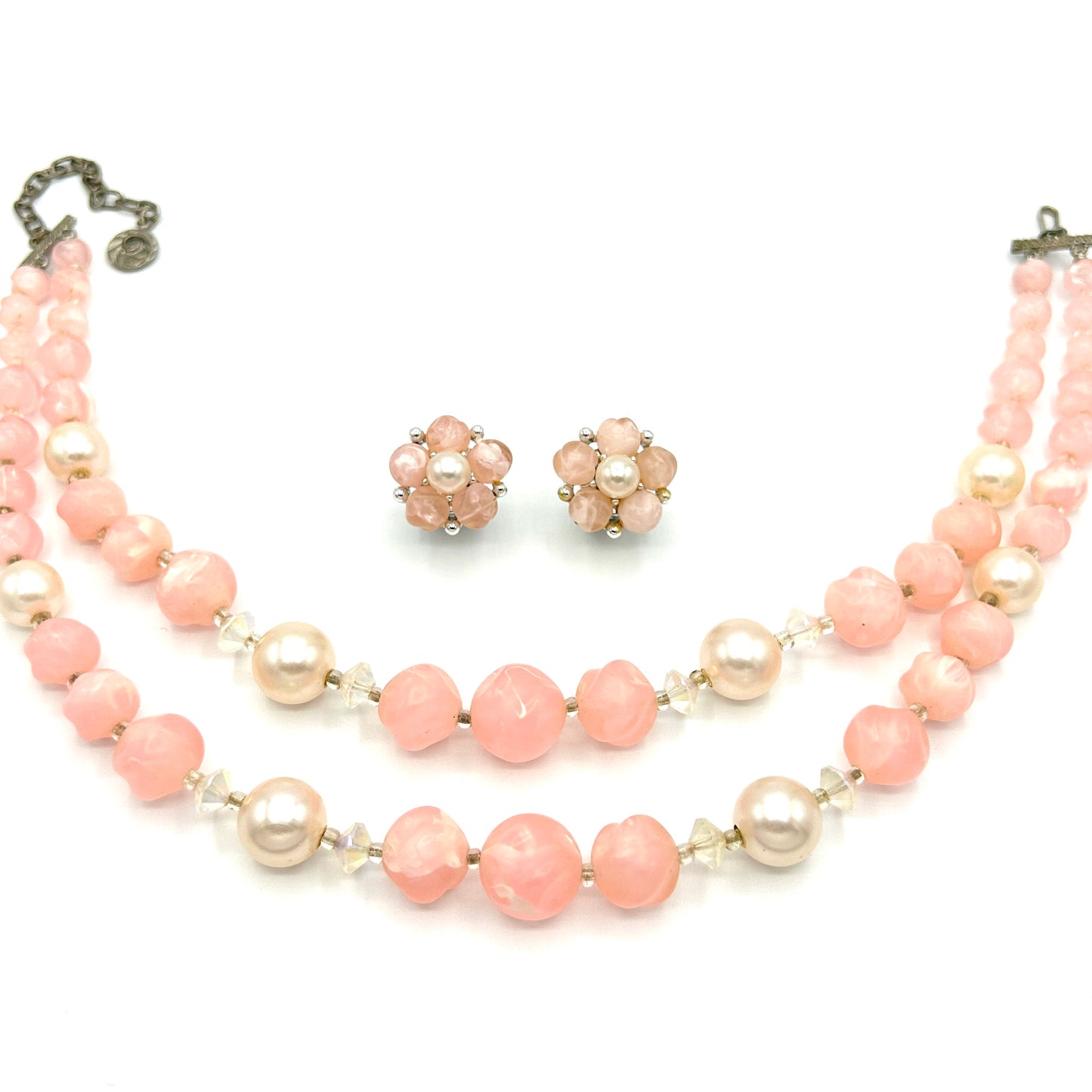 Vintage Lisner Pink Pearl Demi Parure