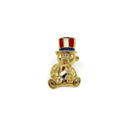 Vintage Avon 4th of July Teddy Bear Brooch