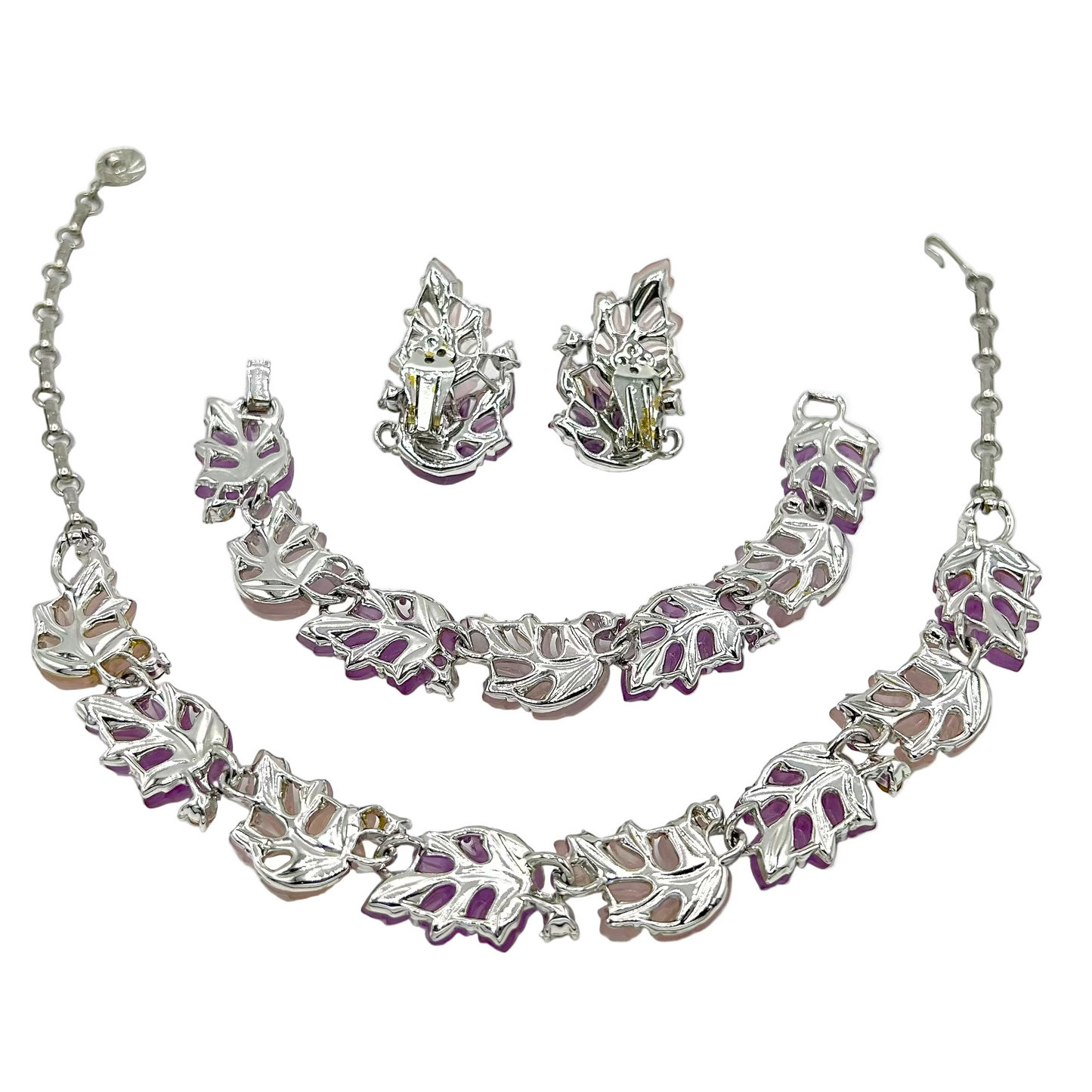 Vintage Lisner Lavender Leaves Full Parure