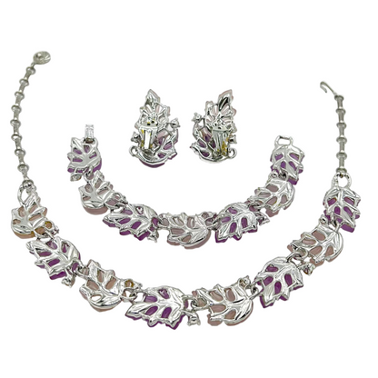 Vintage Lisner Lavender Leaves Full Parure